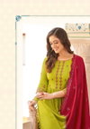 Vivanta By Mittoo Rayon Wrinkle Embroidery Kurti With Bottom Dupatta Wholesale Shop In Surat